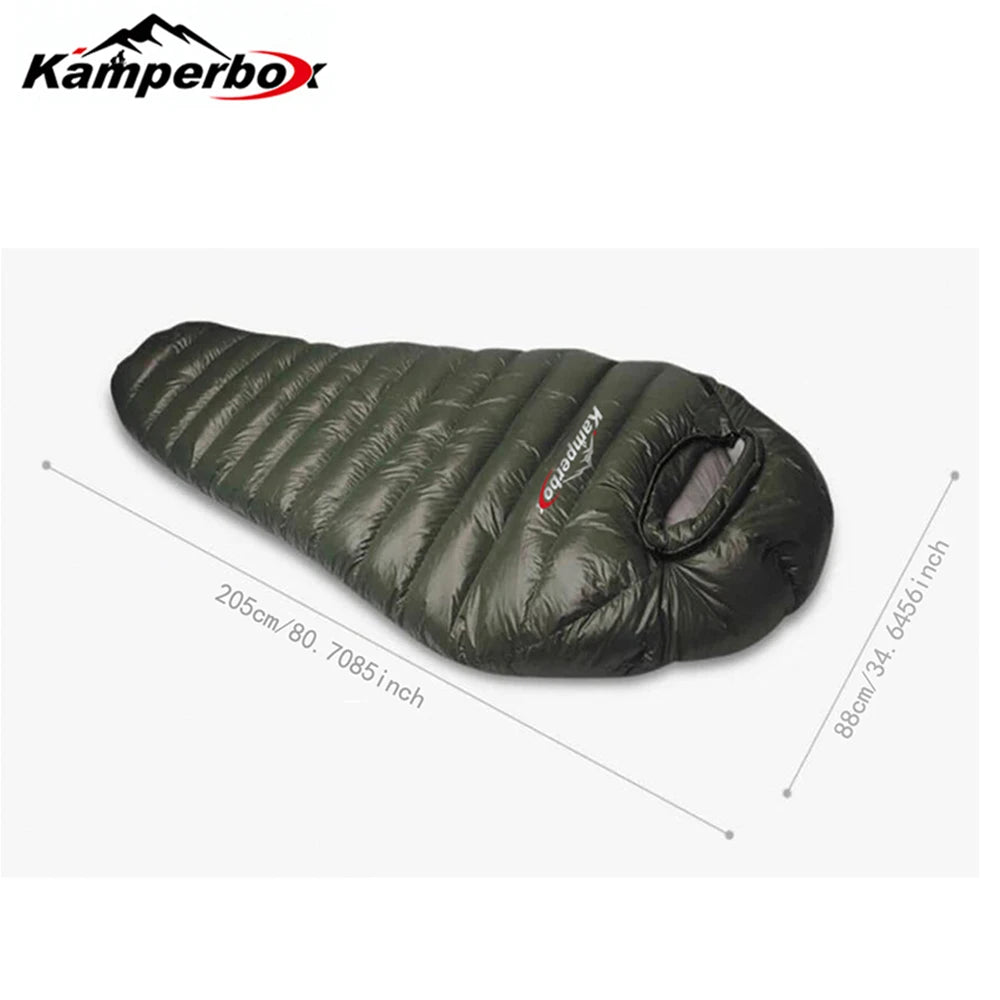 Down Sleeping Bag Winter Camping Sleeping Bag Kamperbox Cold Temperature Winter Sleeping Bag