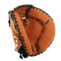 Baseball Softball Catcher PU Leather Baseball Mitt Thicken Beginner Play Training Wear-resistant Catcher Mitt for Outdoor Sports