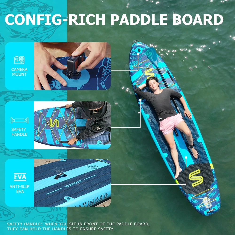 Skatinger 11'6'' X 35'' X 6'' Inflatable Paddle Board for Adults - Stable Sup Board Prancha Paddle Gonflable for Water Sports