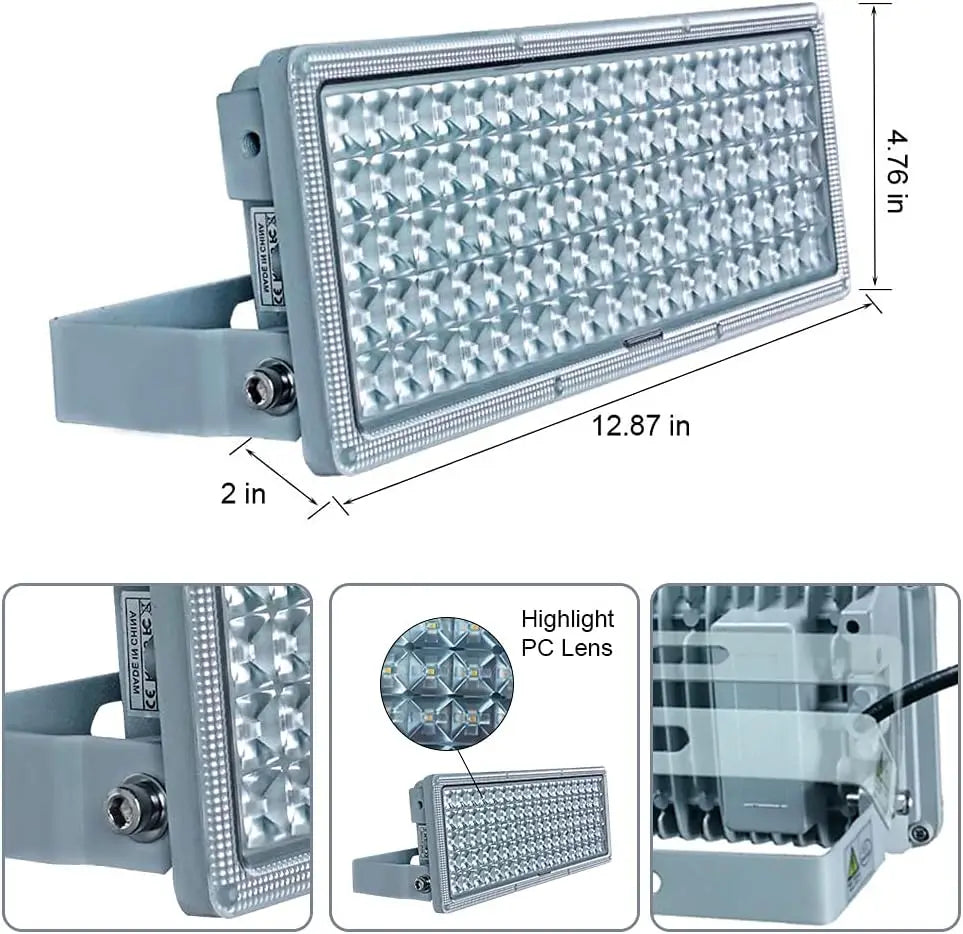 100W LED Flood Lights Outdoor Stadium Lights 100 Watt Outside Flood Lights 11000LM 6500K Exterior Flood Lights IP67 Waterproof