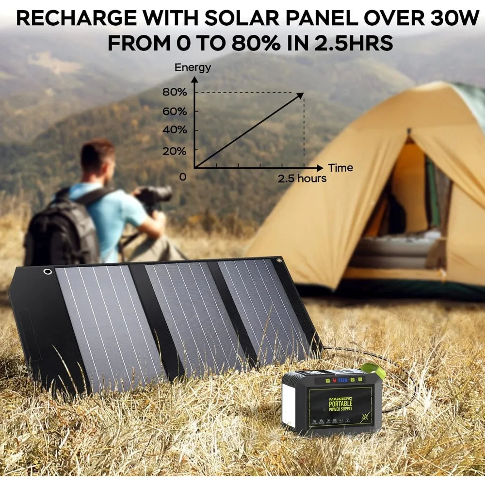 Portable 88Wh Lithium Battery Power Station for Camping with Solar Charging and 120W AC Outlet Fast Charging