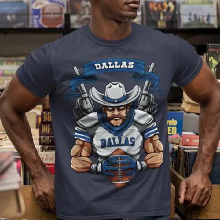 Dallas Football Men's T-Shirt Fashion Football Graphic Tees Cotton Male Vintage Gaphic Casual Tshirt O-Neck Short Sleeve Top