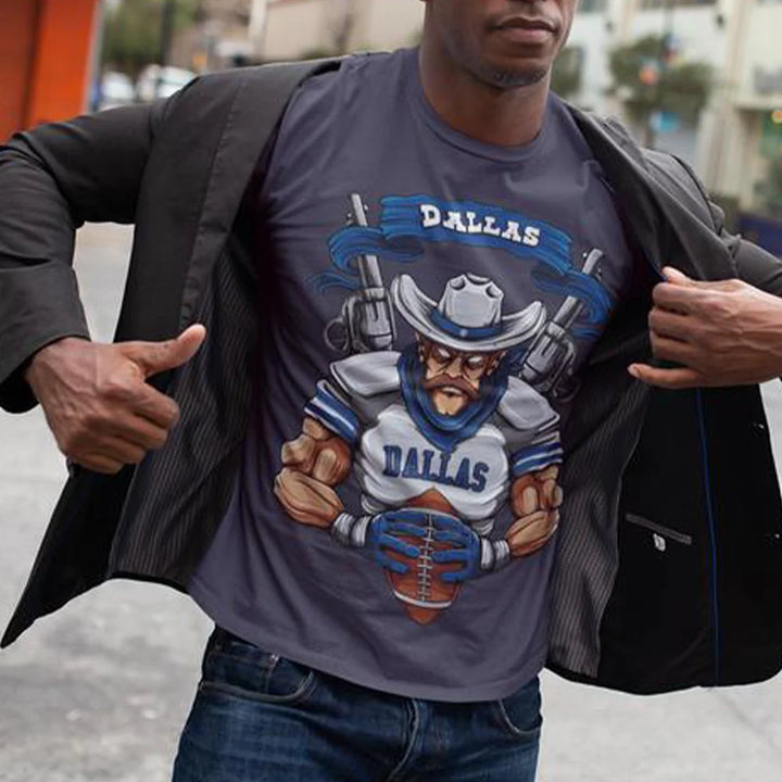 Dallas Football Men's T-Shirt Fashion Football Graphic Tees Cotton Male Vintage Gaphic Casual Tshirt O-Neck Short Sleeve Top