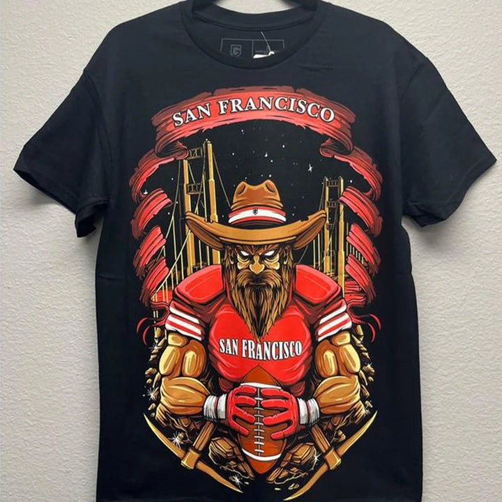 San Francisco Football Men's T-Shirt Vintage Graphic Tee Soft Cotton Short Sleeve O Neck Perfect Y2k Clothes Street Top