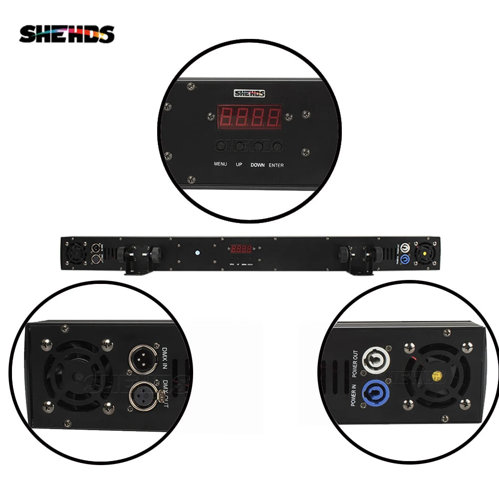 SHEHDS 2/4pcs LED Wall Wash Bar 18x18W RGBWA+UV 6in1 Lighting For Dj Disco Indoor Horse Race Lamp Christmas Decorations