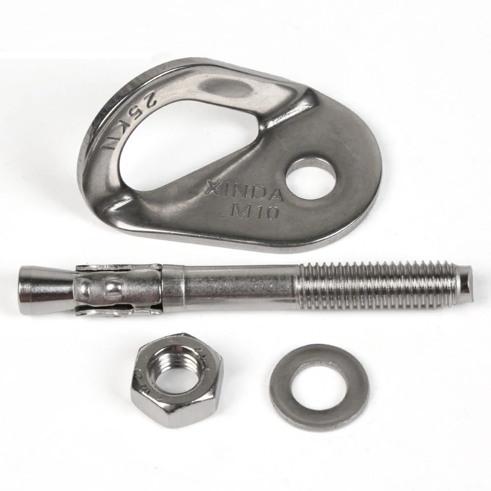 Rock Climb Anchor Point Piton Nut 304 Stainless Steel Anchor Bolt Hanger Plate Expansion Nail Caving Belay Rigging M8 M10 M12