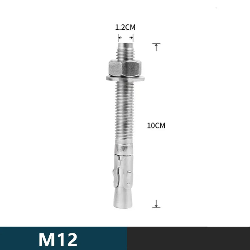 Rock Climb Anchor Point Piton Nut 304 Stainless Steel Anchor Bolt Hanger Plate Expansion Nail Caving Belay Rigging M8 M10 M12