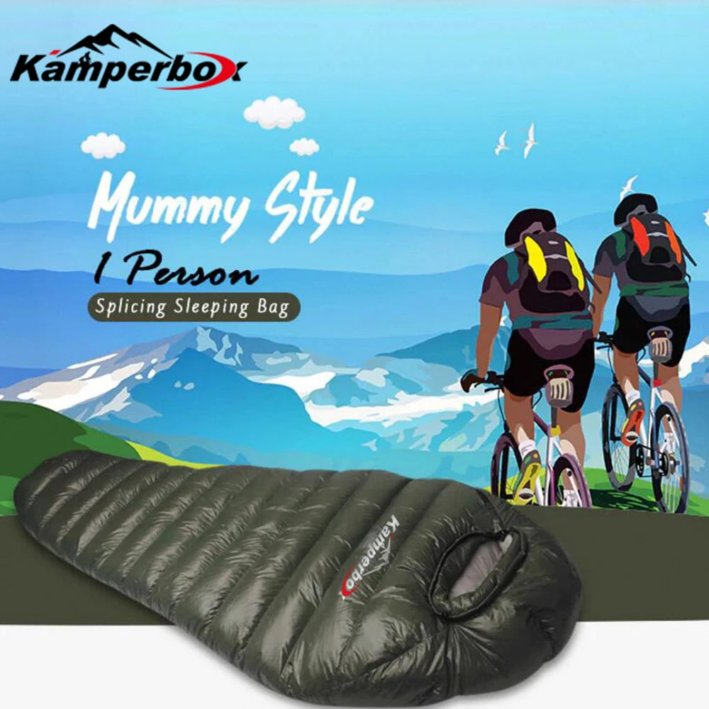 Down Sleeping Bag Winter Camping Sleeping Bag Kamperbox Cold Temperature Winter Sleeping Bag
