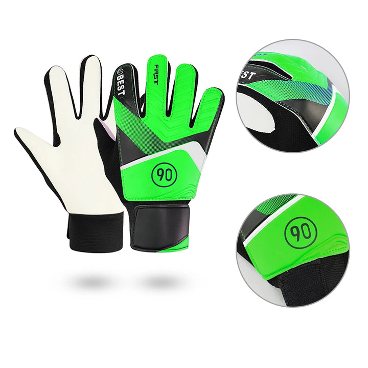 Football Gloves Latex Support Football Goalkeeper Gloves Full Finger Protection Anti-Slip Waterproof Breathable for Kids Adults