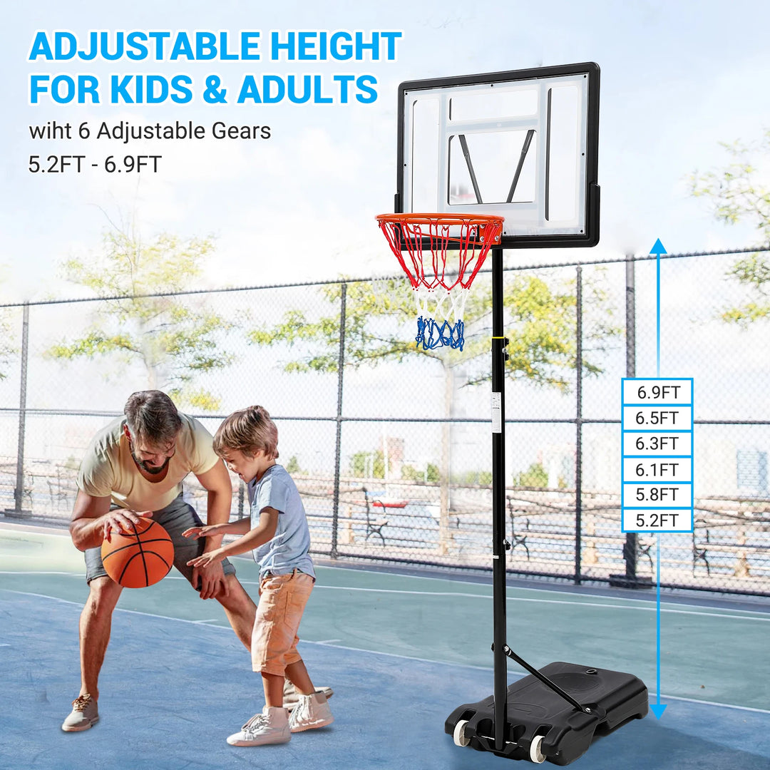 Basketball Hoop Outdoor 5.2ft-10ft Adjustable For Kids Youth Adults Portable Basketball Hoop Goal System in Backyard/Driveway
