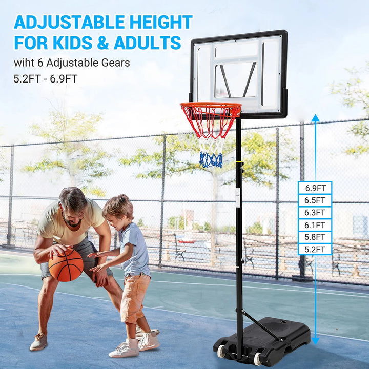 Basketball Hoop Outdoor 5.2ft-10ft Adjustable For Kids Youth Adults Portable Basketball Hoop Goal System in Backyard/Driveway