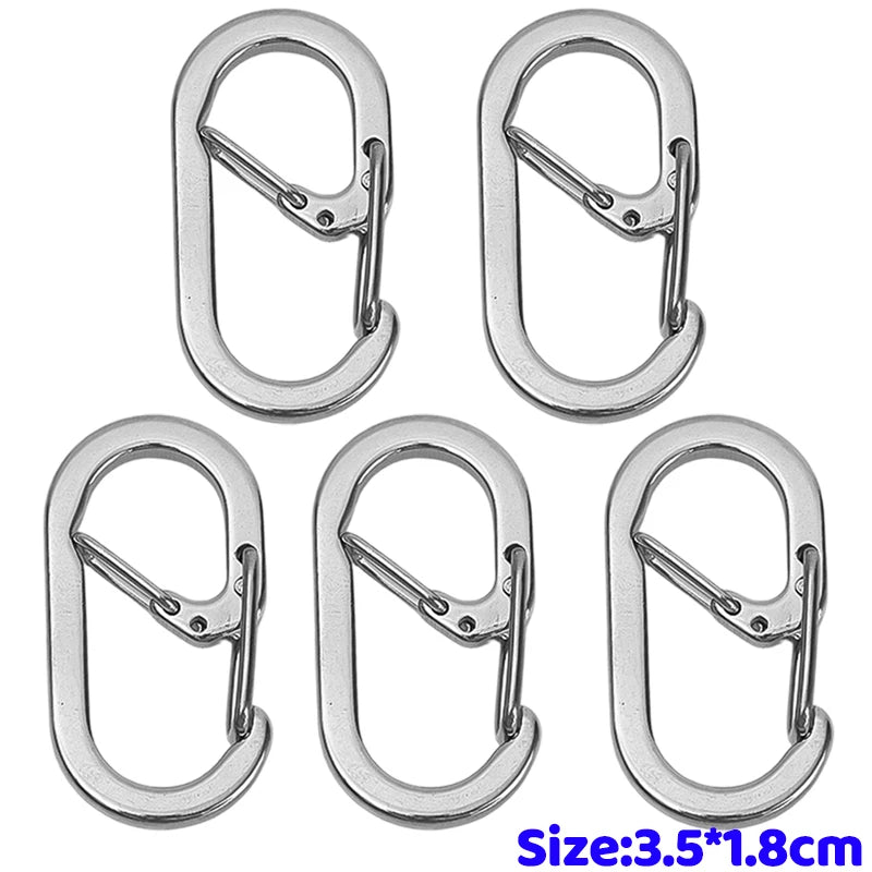 Stainless Steel G Hook Carabiner Keychain Tactical Backpack Molle Clip Outdoor Camping Hiking Gear EDC Tool Quick Release Clasps