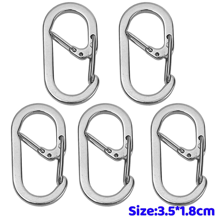 Stainless Steel G Hook Carabiner Keychain Tactical Backpack Molle Clip Outdoor Camping Hiking Gear EDC Tool Quick Release Clasps