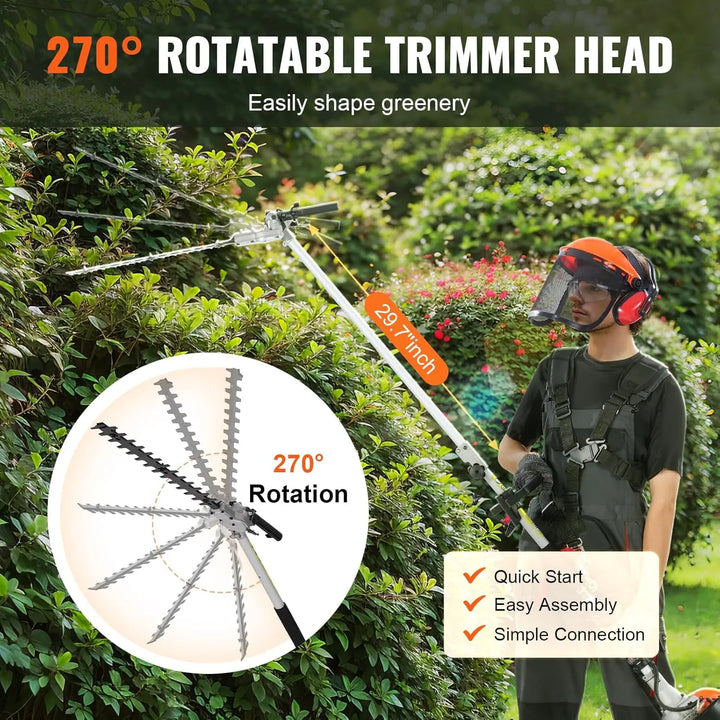 Hot sales 33CC 5-in-1 Multi-Functional Trimming Tools, Gas Hedge Trimmer, Weed Eater, String Trimmer, Brush Cutter, Edger, Pole