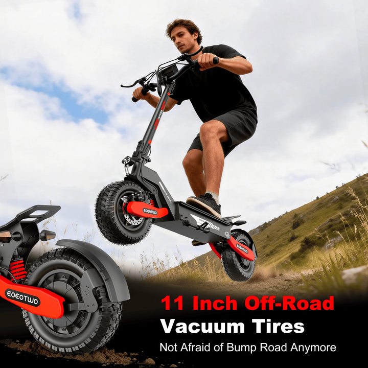 EOEOTWO GT06 Electric Scooter,1200W Motor,40/20Miles Range&30mph,11'' Off Road Tires,Dual Suspension E-Scooter+1 Year Warranty