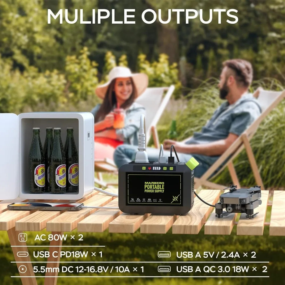 Portable 88Wh Lithium Battery Power Station for Camping with Solar Charging and 120W AC Outlet Fast Charging