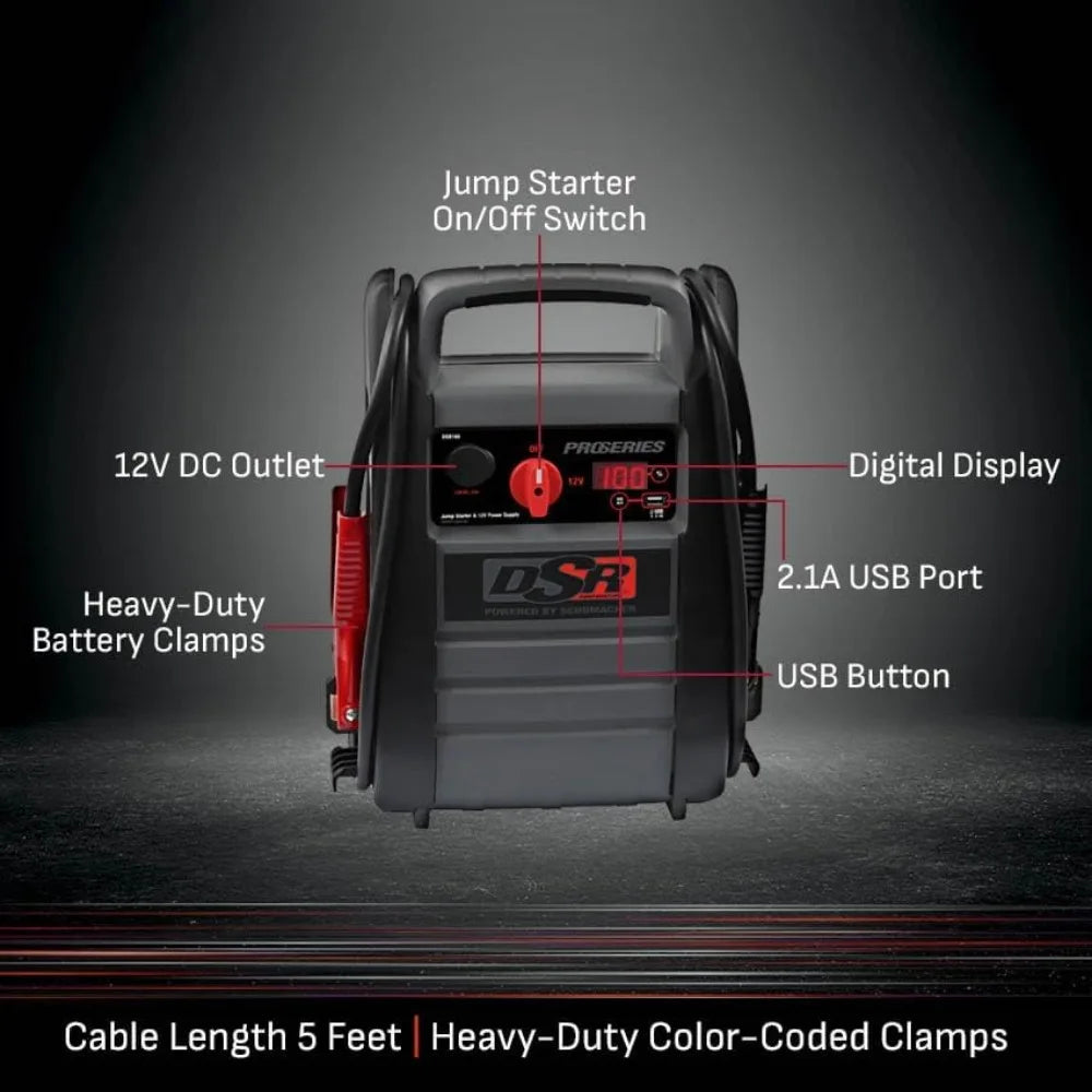 Schumacher Electric DSR ProSeries Car Battery Jump Starter - 4400 Peak Amp 12V/24V Car Starter, Jump Box & Portable Power Statio