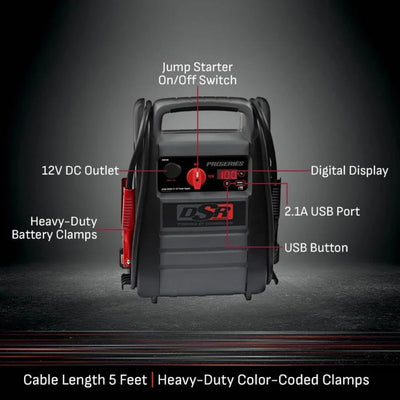 Schumacher Electric DSR ProSeries Car Battery Jump Starter - 4400 Peak Amp 12V/24V Car Starter, Jump Box & Portable Power Statio