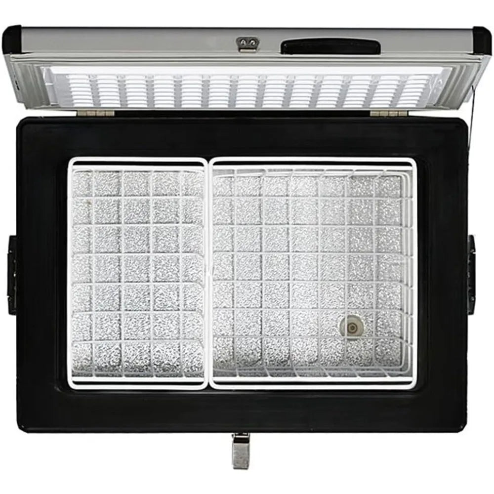 FM-65G 65 Quart Portable Refrigerator and Deep, AC 110V/ DC 12V, Real Chest Freezer for Car, Home, Camping, and RV with-8°F to