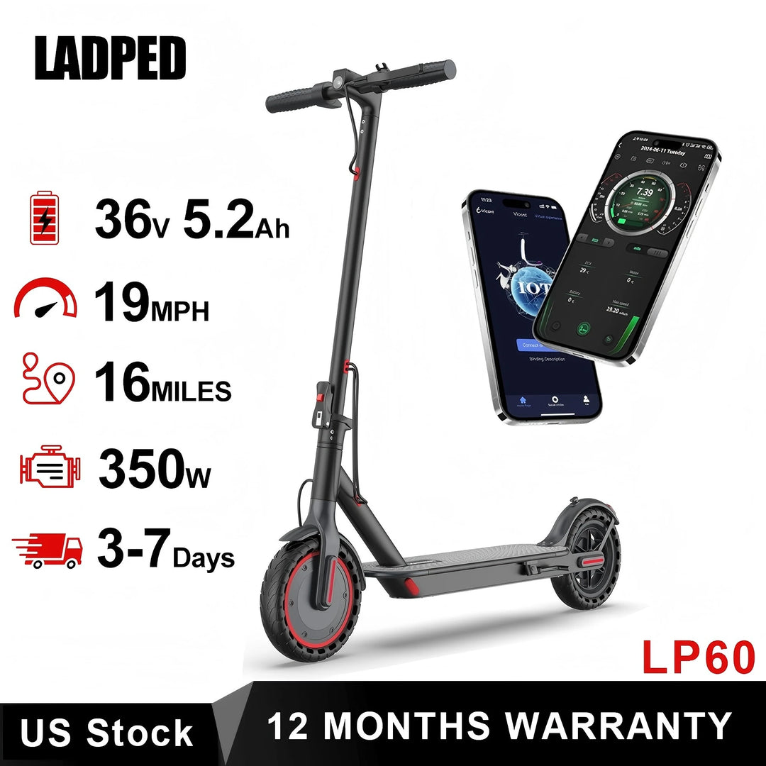 LP60 Electric Scooter 350W 19mph APP Smart Control Scooter 8.5inch tire Folding Electric Scooter 16miles Max Range for Adult