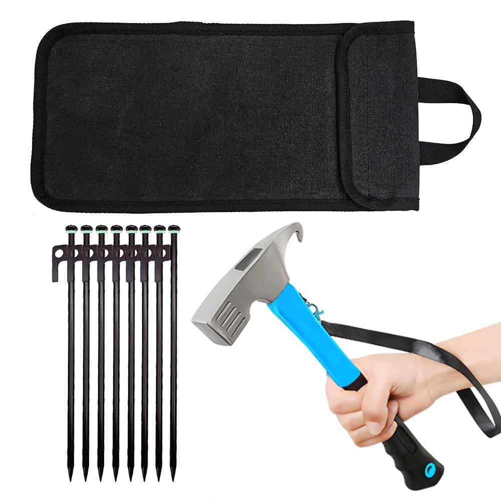 4/8Pcs Tent Stakes Forged Steel Tent Pegs Heavy Duty Ground Stakes 30cm Camping Tent Spikes with Storage Bag for Outdoor Camping