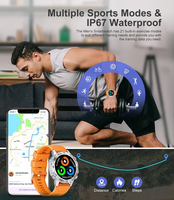 LIGE Smart Watch New1.39" Bluetooth Call Men Outdoor Sport Fitness Heart Rate Health Monitoring Smartwatch For Android IOS Phone