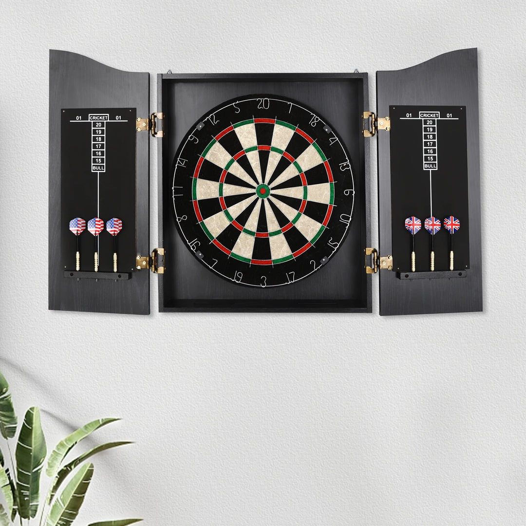 Electronic Dartboard Set with Cabinet & Integrated Scoreboard - Includes 6 Soft-Tip Darts for Family Game Rooms & Home