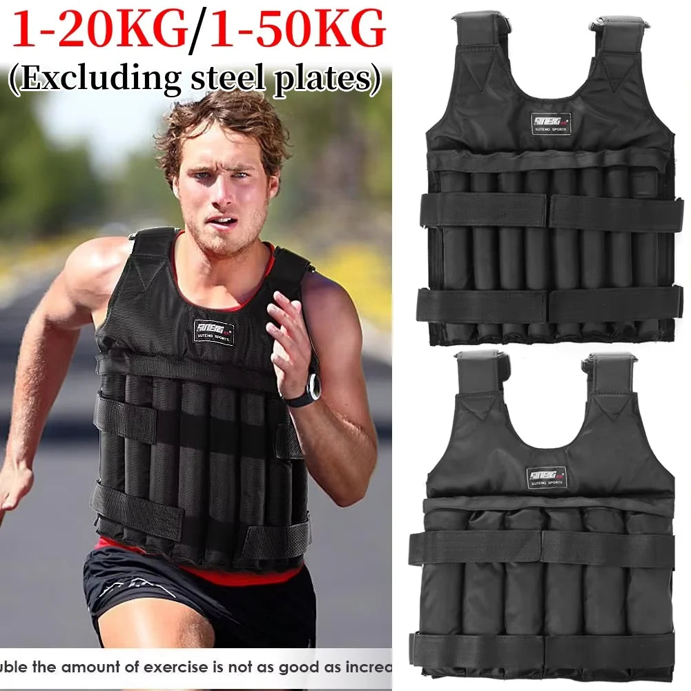 Loading Weighted Vest Adjustable Weight Training Exercise Jacket Sand Clothing Boxing Fitness Equipment (Excluding steel plates)