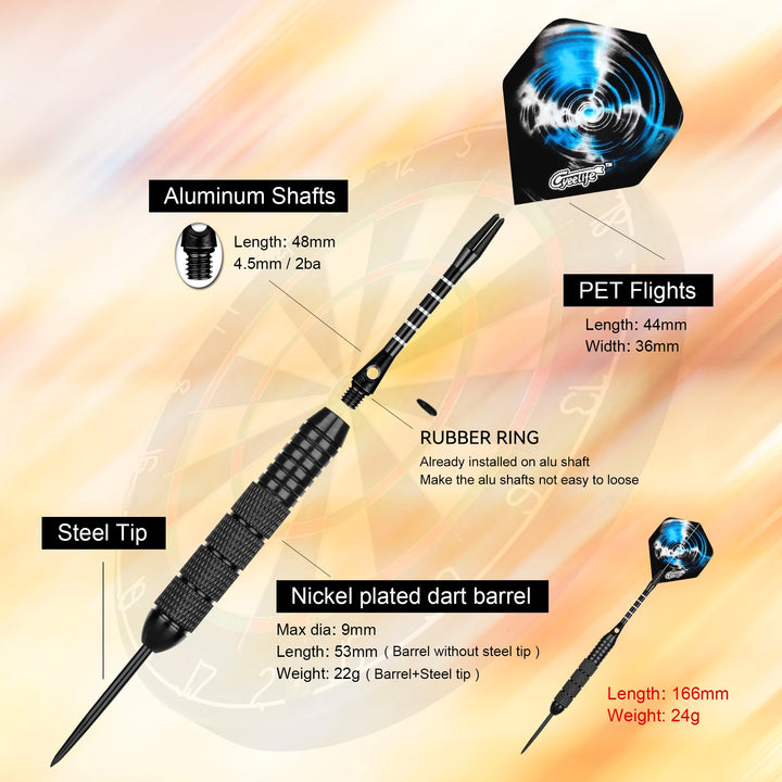 CyeeLife 6/12PCS 24G hard dart steel needle practice bar entertainment fall resistant professional flyer suit outdoor