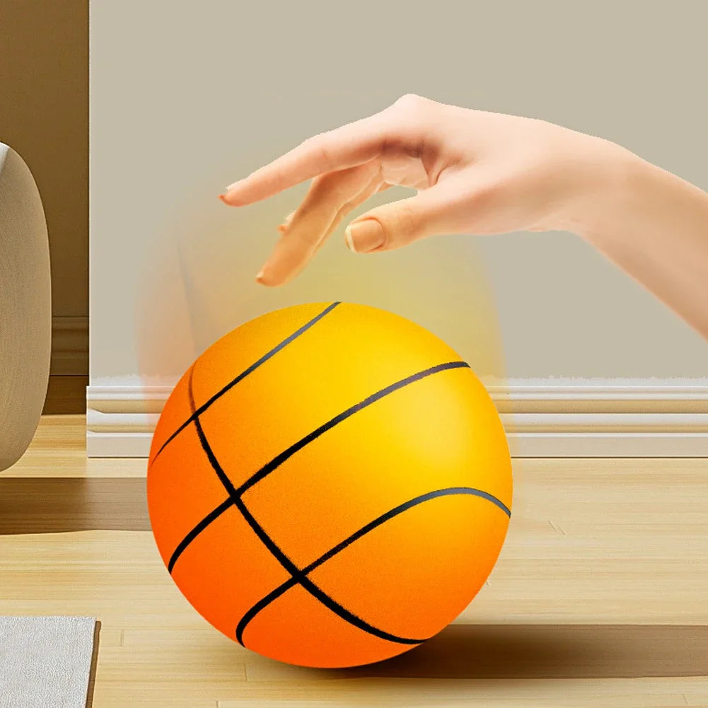 18/21/24 cm Indoor Silent Basketball And Hoop High-Resilience Bouncing Mute Ball Squeezable Sports Basketball For Indoor Sports