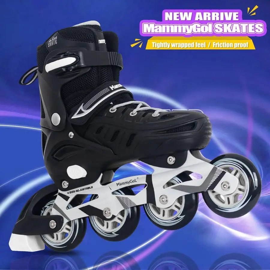 Adults Adjustable Inline Skates, Safe and Durable Roller Skates with Giant Wheels, High Performance Professional Skates for Men