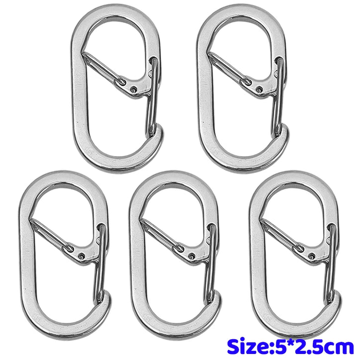 Stainless Steel G Hook Carabiner Keychain Tactical Backpack Molle Clip Outdoor Camping Hiking Gear EDC Tool Quick Release Clasps