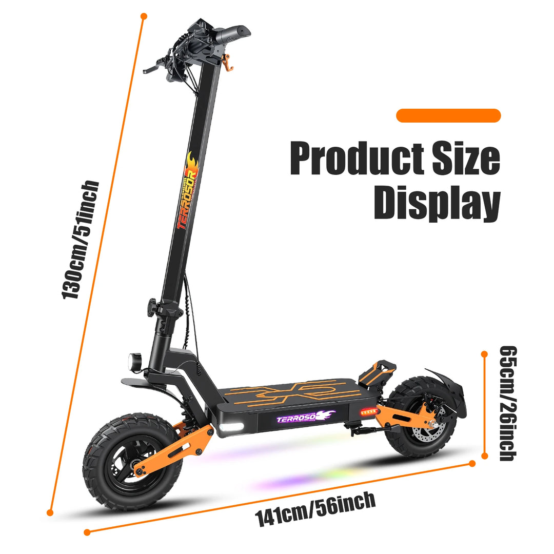 Electric Scooter for Adult, 1200W Motor, Folding E-Scooter Up to 40Mph & 30 Miles Range, 11" Off Road Tire Scooter with Dual Sus