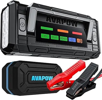 AVAPOW 8000A Battery Jumper Starter Portable with 4″ HD Display PD 30W Dual-Way Fast Charging, 12V Car Starter Jump Box & Batter