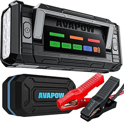 AVAPOW 8000A Battery Jumper Starter Portable with 4″ HD Display PD 30W Dual-Way Fast Charging, 12V Car Starter Jump Box & Batter