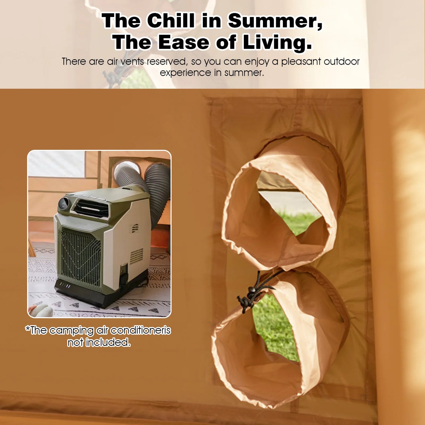 13' x 10' Inflatable Camping Tent for 8-10 Person,4 Season Blow up Tents Waterproof, Air Tent with Chimney Hole AC Port