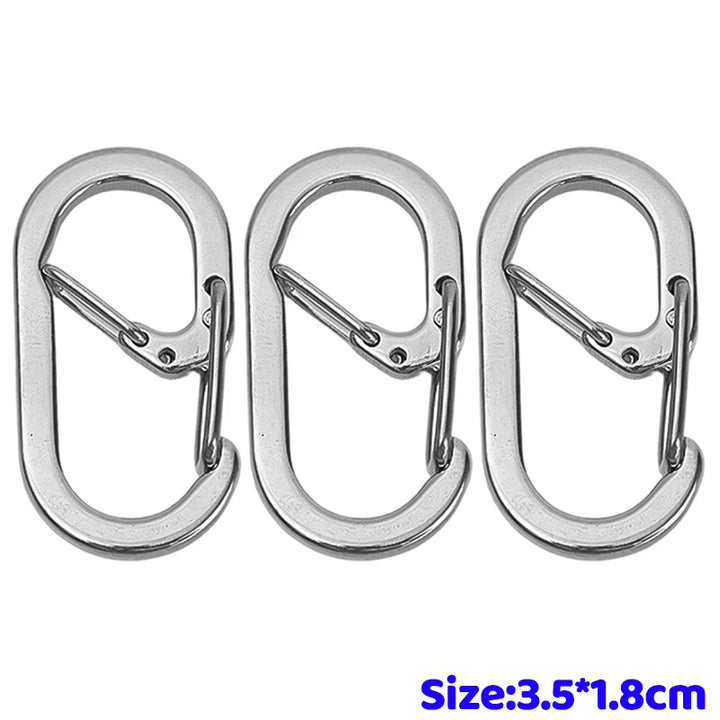 Stainless Steel G Hook Carabiner Keychain Tactical Backpack Molle Clip Outdoor Camping Hiking Gear EDC Tool Quick Release Clasps