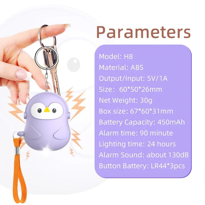 Personal Self Defense Alarm 130db Self Defense Siren Safety Alarm For Women Girl Personal Keychain Alarm With lighting