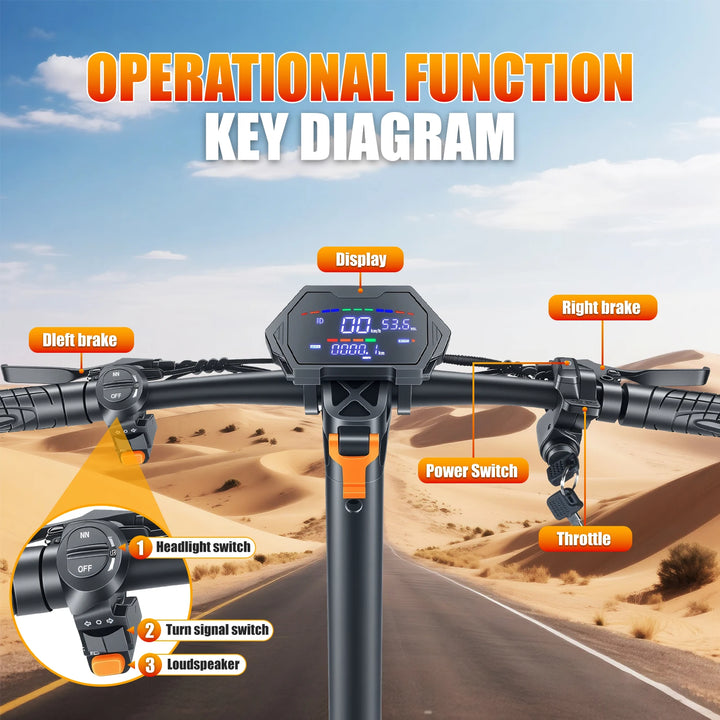 Electric Scooter for Adult, 1200W Motor, Folding E-Scooter Up to 40Mph & 30 Miles Range, 11" Off Road Tire Scooter with Dual Sus