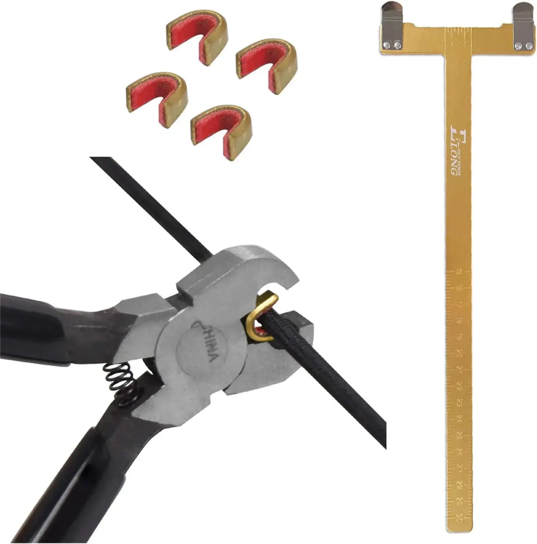 Archery Bow String Nocking Points Pliers T Ruler Clip Set