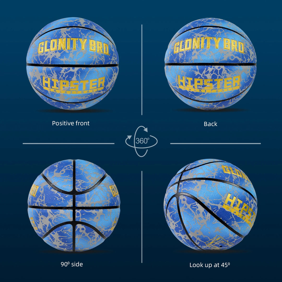 Glowing Basketball Leather Luminous Wear-Resistant Ball Size 5/6/7-27.5/28.5/29.5'' For Youth,In&Outdoor Basketball Night Game