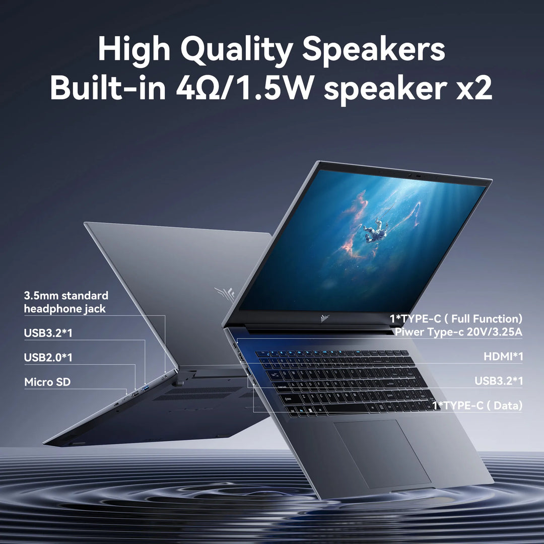 KAMRUI Laptop Computer 18.5" FHD 7000mAh Intel N150/R3 4300U 3.7GHz Windows11 PRO 16GB DDR4 512GB M.2 SSD WiFi5 Desktop Notebook