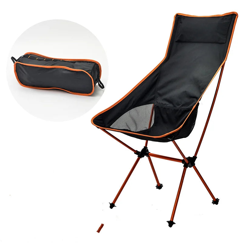 Portable, lightweight and foldable camping chairs, equipped with side pockets for carrying bags, are perfect for hiking, beach