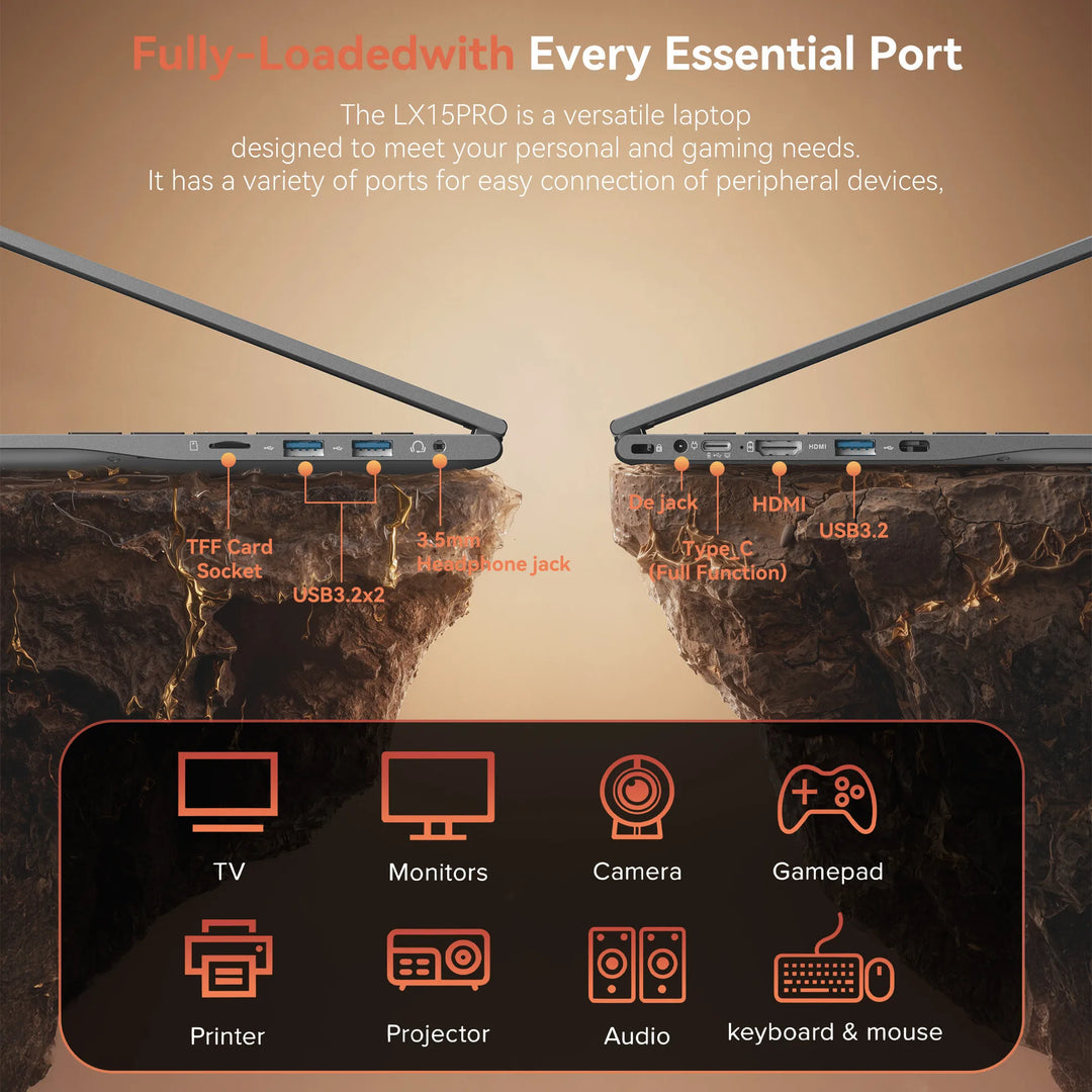 KAMRUI 15.6" FHD Laptop AMD Ryzen7 5700U Up to 4.3GHz 16GB DDR4 512GB NVMe PCIe3.0 SSD WIFI6 Radeon Graphics for Gaming Computer