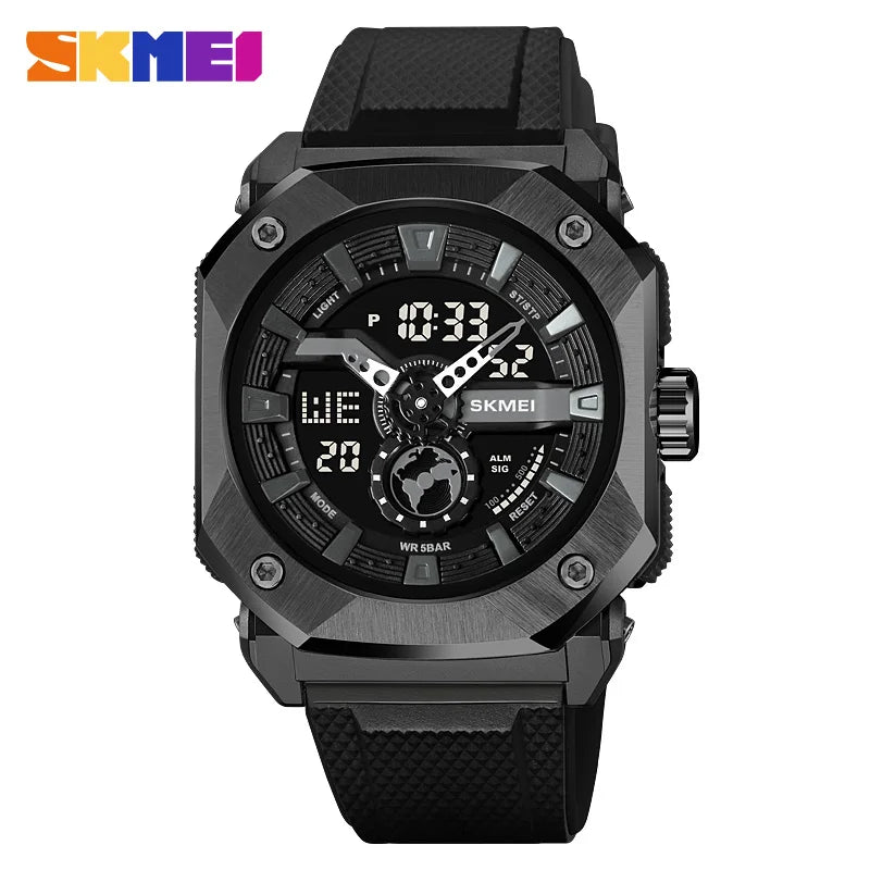 SKMEI 3 Time LED Light Digital Sport Mens Watch Multifunctional Countdown Wristwatches 5Bar Waterproof Date Alarm reloj hombre