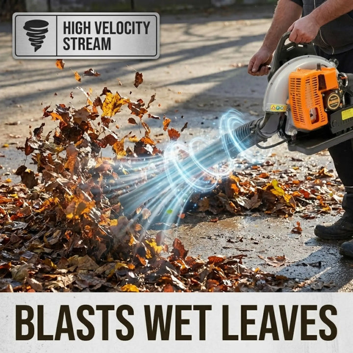 Heavy Duty 63CC Engine Landscape Snow Removal Backpack Gasoline Leaf Blower Delivers 850CFM Strong Wind And Easy Start