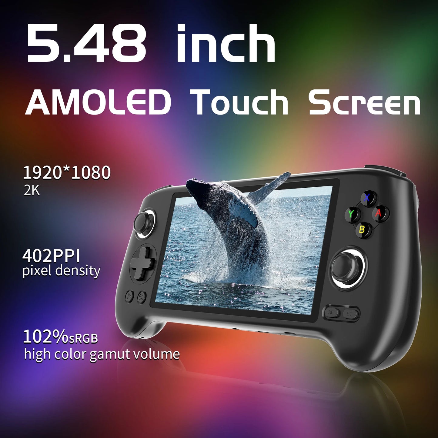 ANBERNIC RG556 Retro Handheld Games Console 5.48" AMOLED Screen WIFI Android Video Games Player Supports AI Assistant Streaming