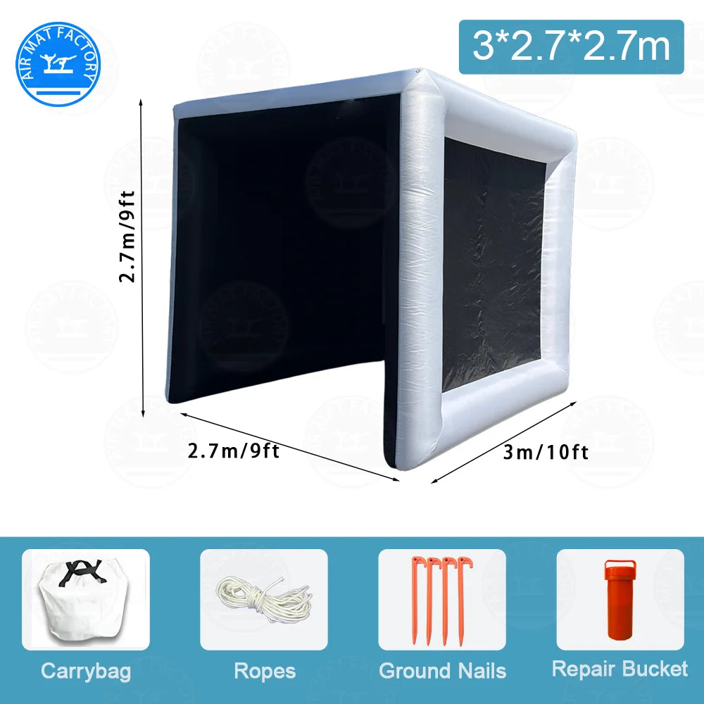 Stock at US!Inflatable golf practice swing simulator tent, indoor Swing Simulator Net Cage,Perfect for backyard parties 10x9x9ft