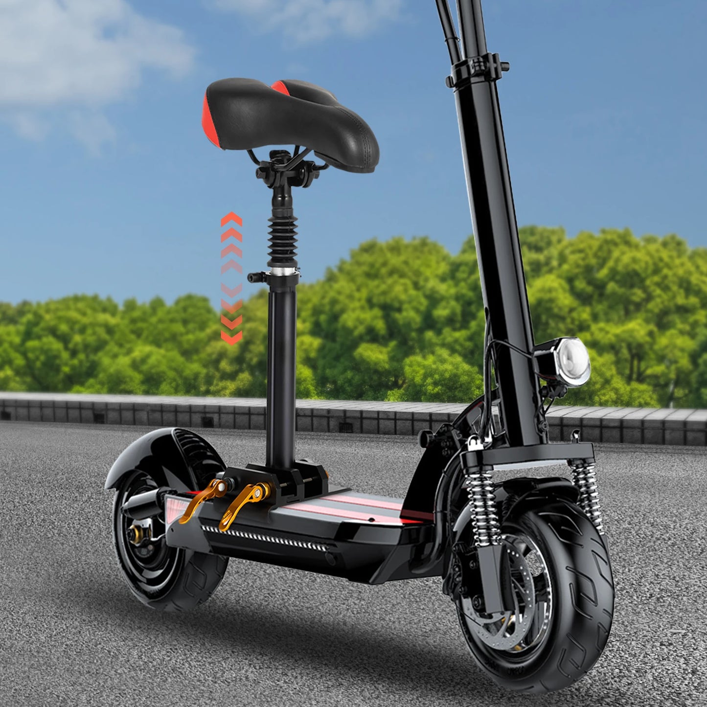 Universal Scooter Seat Cushion Saddle Foldable Height Chair Adjustable Shock Absorption Electric Scooter Folding Saddle Seats