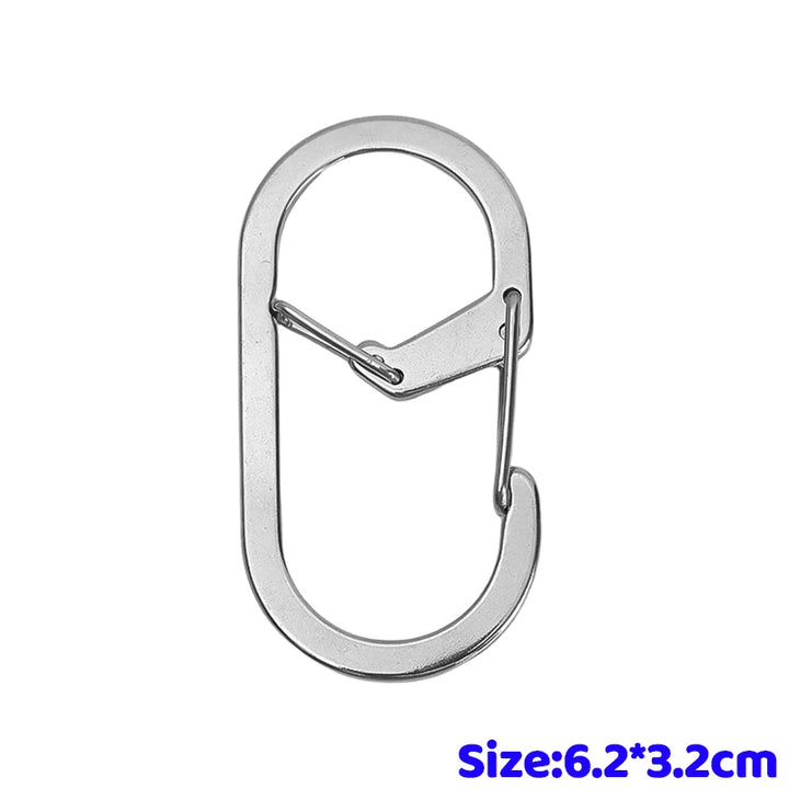 Stainless Steel G Hook Carabiner Keychain Tactical Backpack Molle Clip Outdoor Camping Hiking Gear EDC Tool Quick Release Clasps